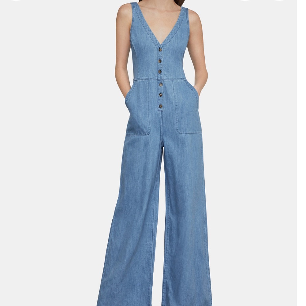 BCBGMAXAZRIA Denim  Retro, Jumpsuit, Light Wash Color